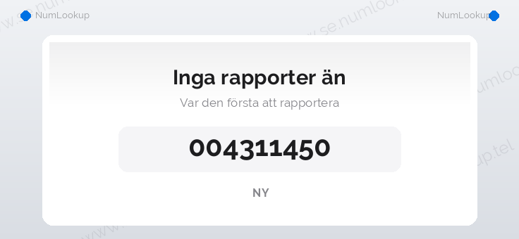 Nummerinformation för 004311450