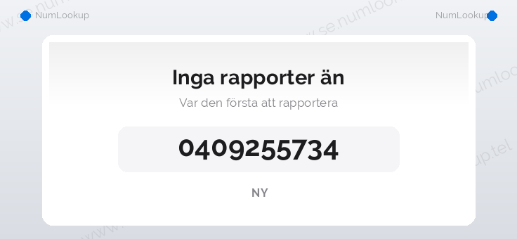 Nummerinformation för 0409255734