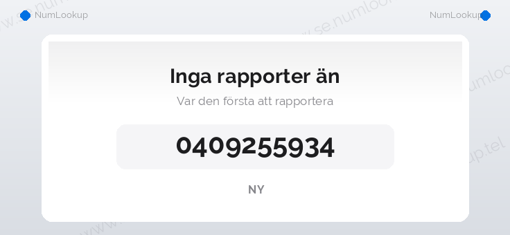 Nummerinformation för 0409255934