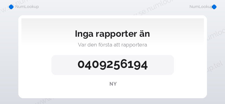 Nummerinformation för 0409256194