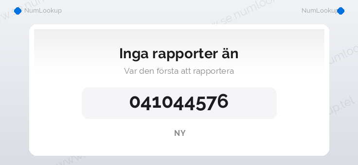 Nummerinformation för 041044576
