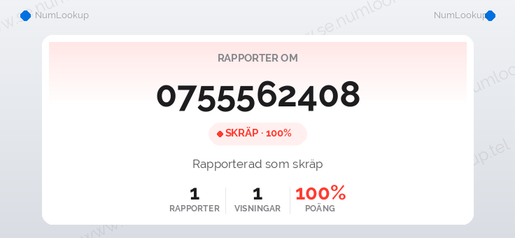 Nummerinformation för 0755562408