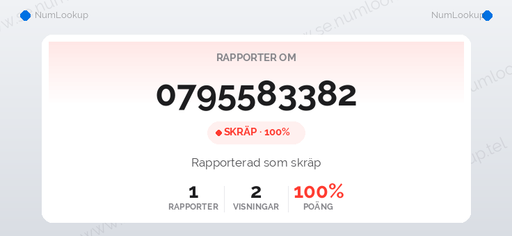 Nummerinformation för 0795583382