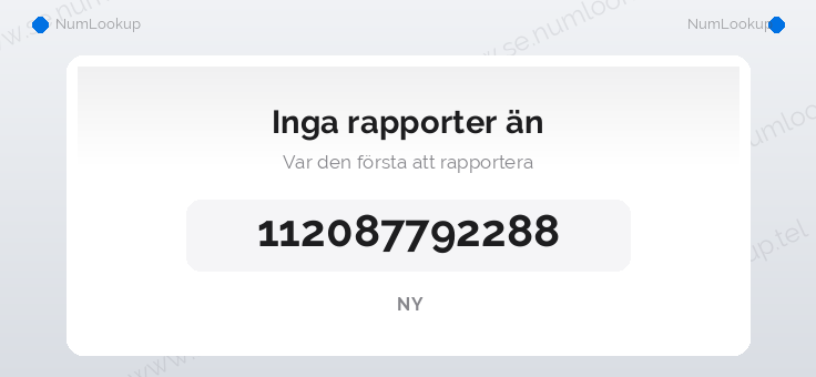 Nummerinformation för 112087792288