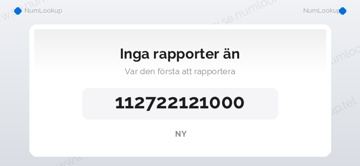 Nummerinformation för 112722121000