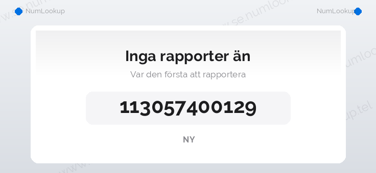 Nummerinformation för 113057400129