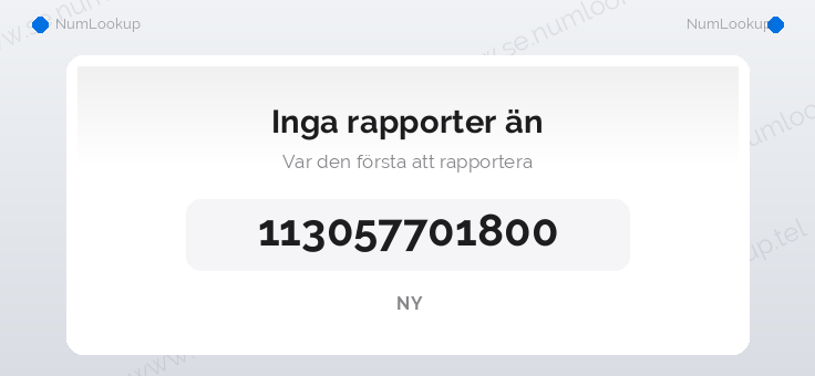 Nummerinformation för 113057701800