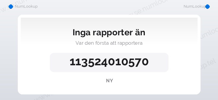 Nummerinformation för 113524010570