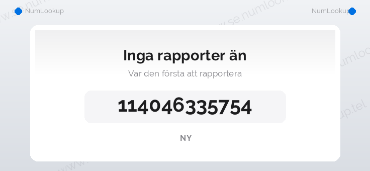 Nummerinformation för 114046335754