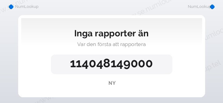Nummerinformation för 114048149000