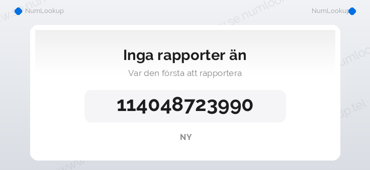 Nummerinformation för 114048723990