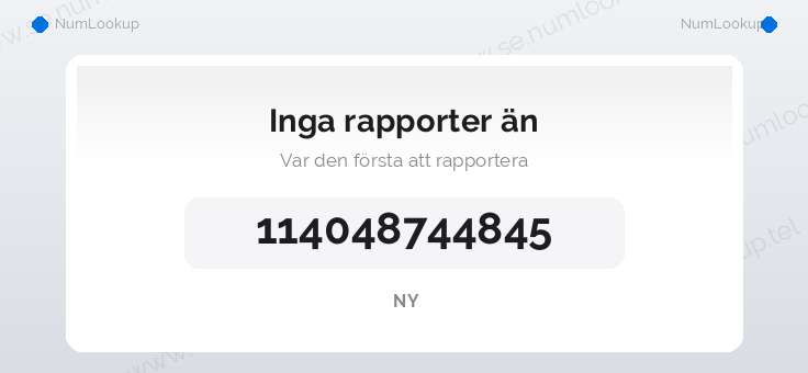 Nummerinformation för 114048744845