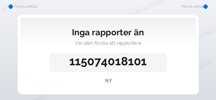 Nummerinformation för 115074018101