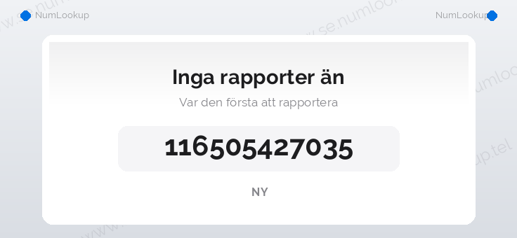 Nummerinformation för 116505427035