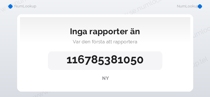Nummerinformation för 116785381050