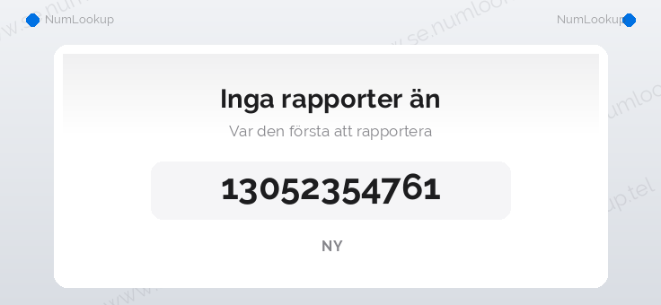 Nummerinformation för 13052354761