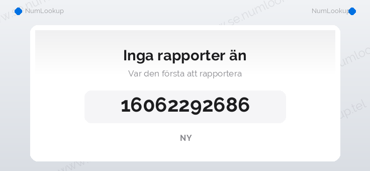 Nummerinformation för 16062292686