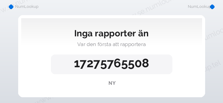Nummerinformation för 17275765508