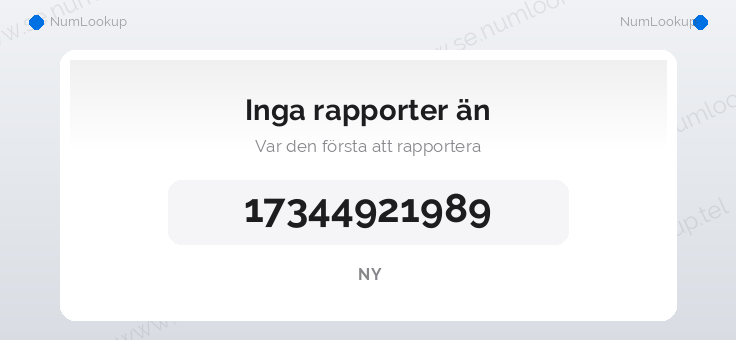 Nummerinformation för 17344921989