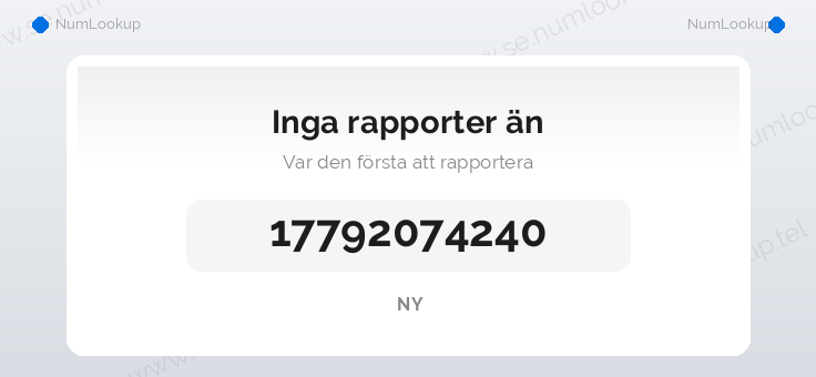 Nummerinformation för 17792074240