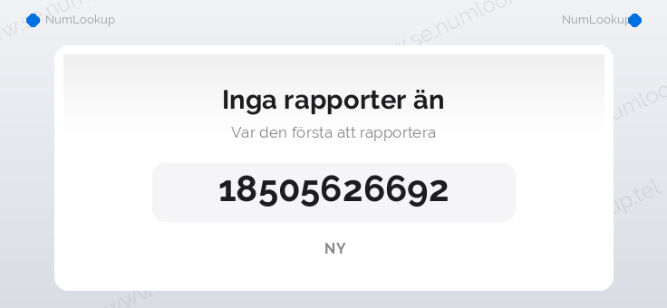 Nummerinformation för 18505626692
