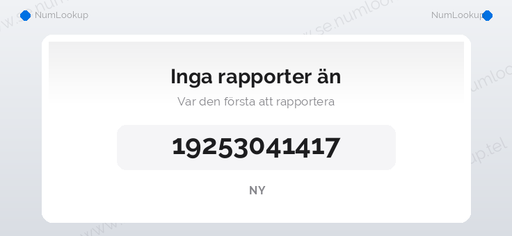 Nummerinformation för 19253041417