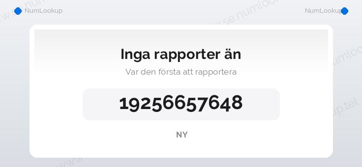 Nummerinformation för 19256657648