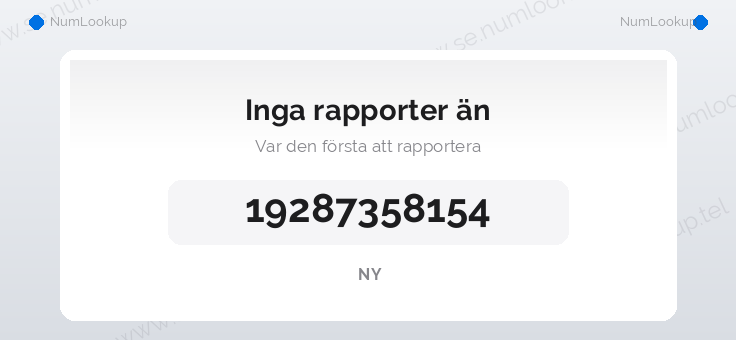 Nummerinformation för 19287358154