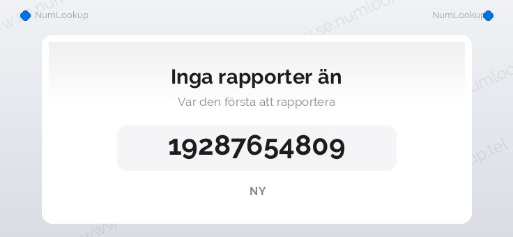 Nummerinformation för 19287654809