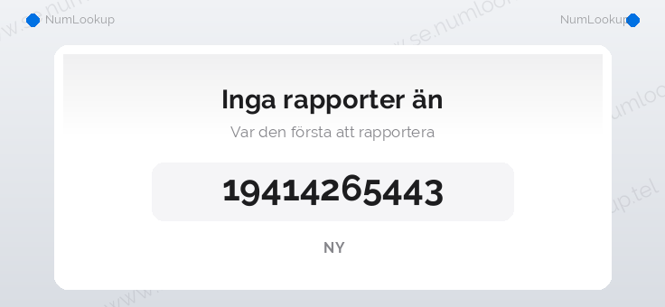 Nummerinformation för 19414265443