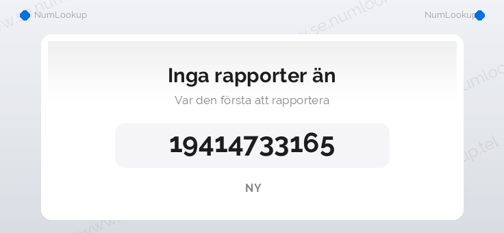 Nummerinformation för 19414733165