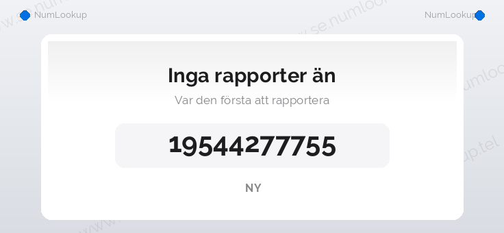 Nummerinformation för 19544277755