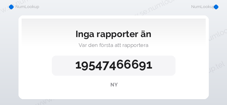 Nummerinformation för 19547466691