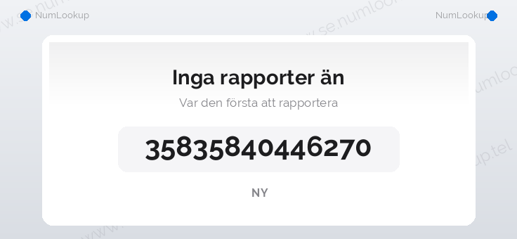 Nummerinformation för 35835840446270