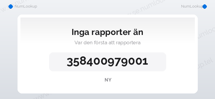 Nummerinformation för 358400979001