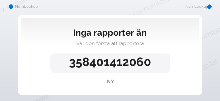 Nummerinformation för 358401412060