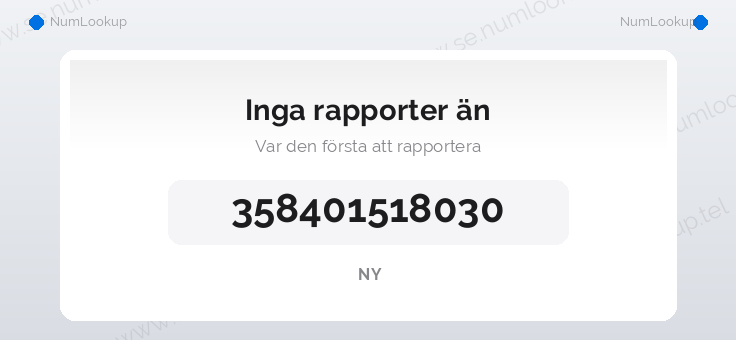 Nummerinformation för 358401518030