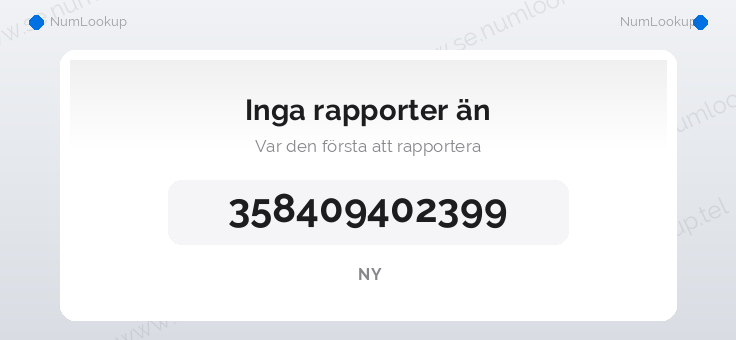 Nummerinformation för 358409402399
