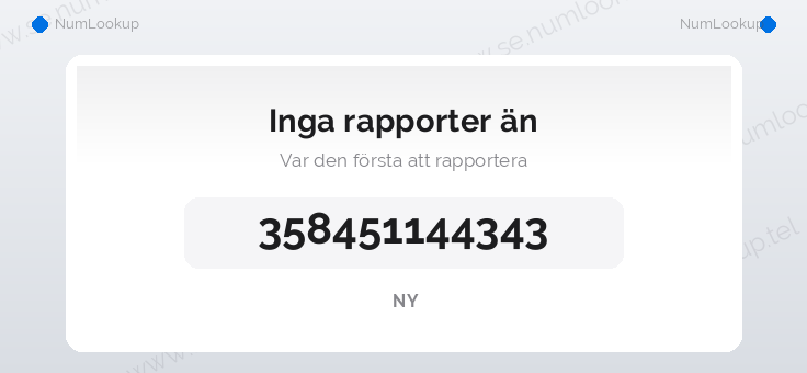 Nummerinformation för 358451144343