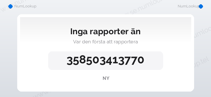 Nummerinformation för 358503413770