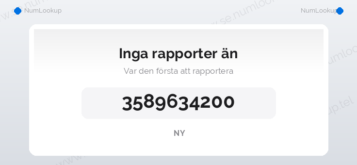 Nummerinformation för 3589634200