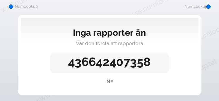 Nummerinformation för 436642407358
