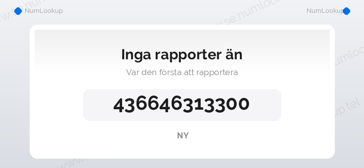 Nummerinformation för +436646313300