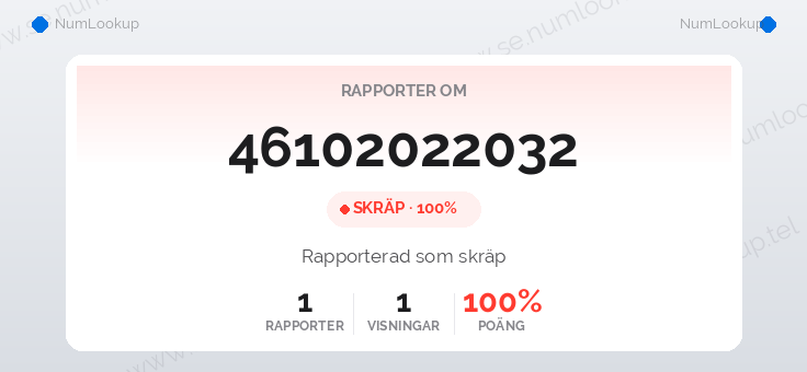 Nummerinformation för 46102022032