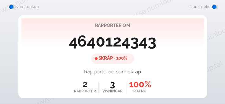 Nummerinformation för 4640124343