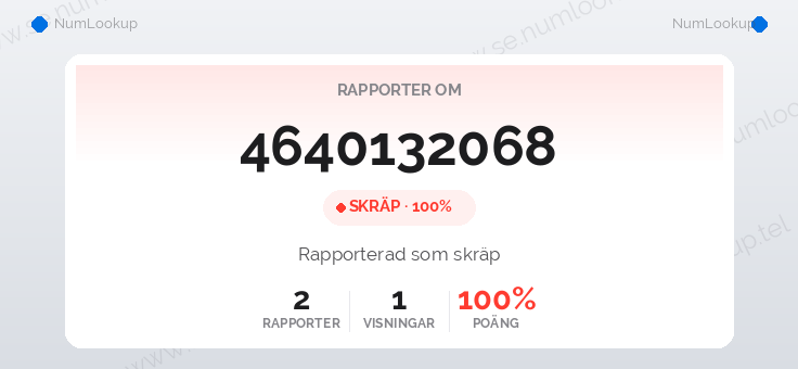 Nummerinformation för 4640132068
