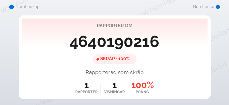 Nummerinformation för 4640190216
