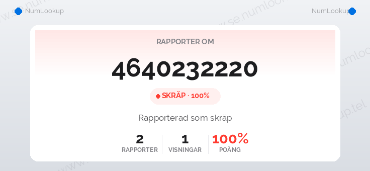 Nummerinformation för 4640232220