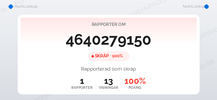 Nummerinformation för 4640279150