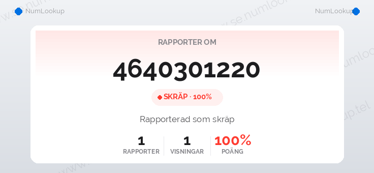 Nummerinformation för 4640301220